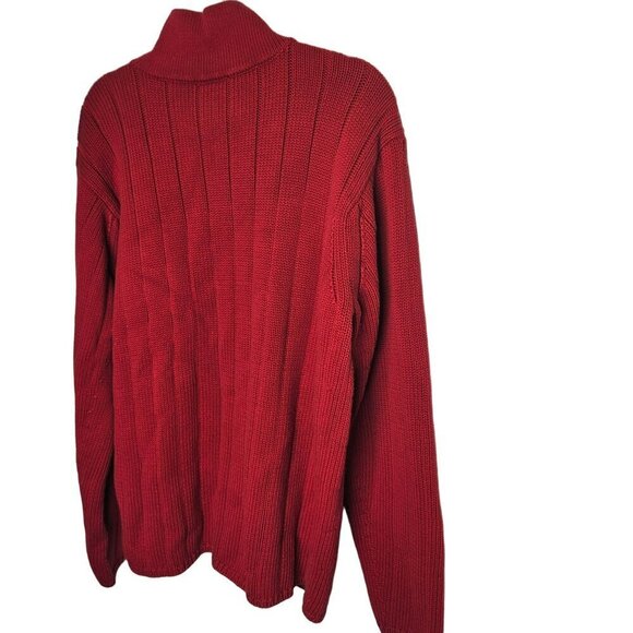 Vtg 90s Polo Ralph Lauren Flag Logo Red Cotton Knit‎ Pullover Sweater Mens Sz XL - Picture 7 of 15